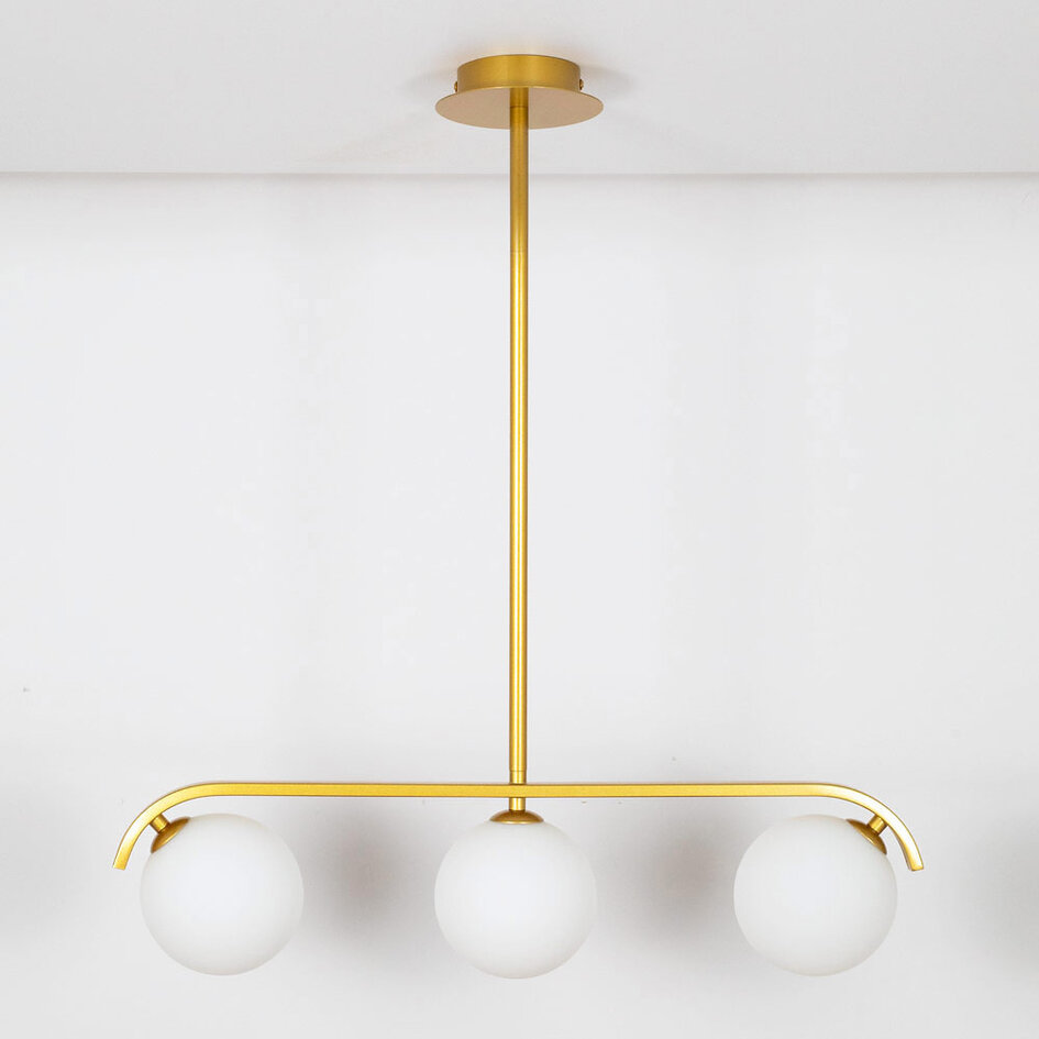 3-lichts hanglamp Marc met melkwit glas