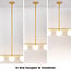 Suspension Marc 3 lumières en verre opalin - blanc opalin et doré