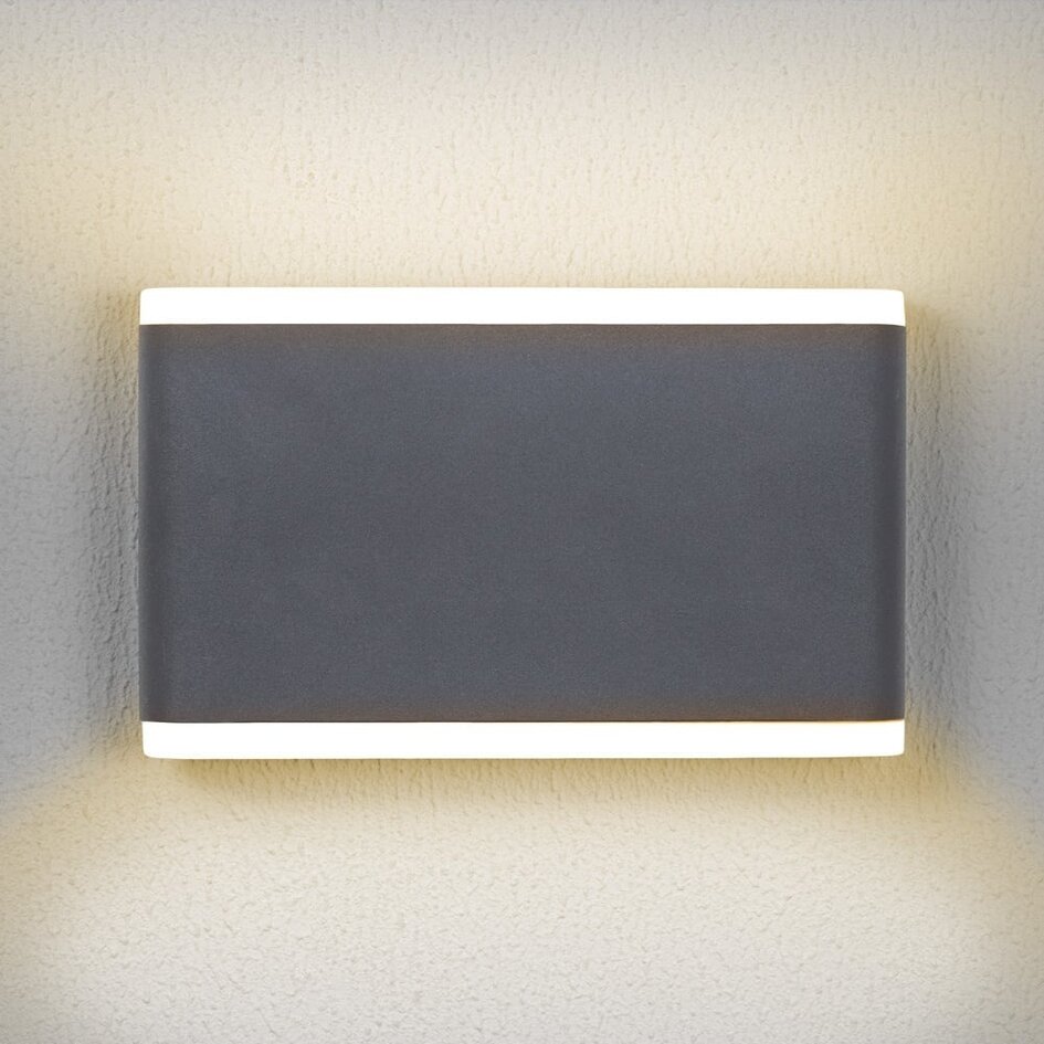 Platte buiten wandlamp 12W Demi - grijs