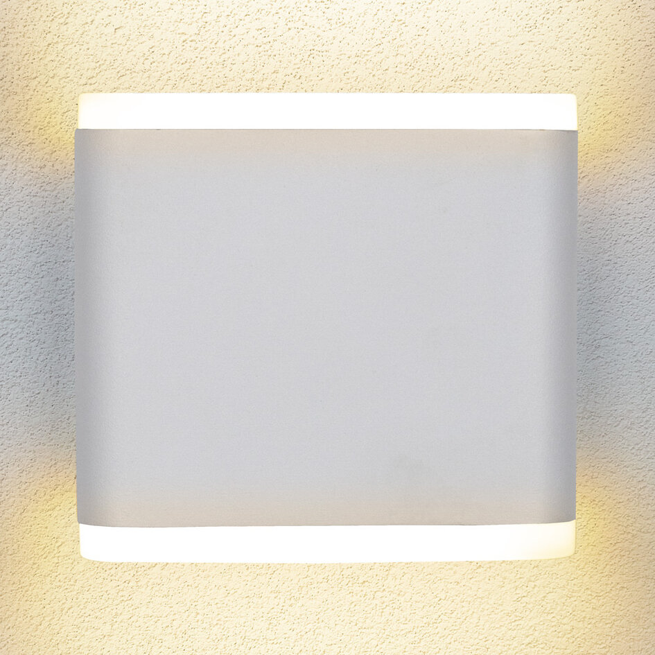 Platte buitenwandlamp 6W Arianna - wit