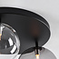 3-lichts plafondlamp Lumose - smoke, amber en transparant glas