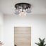5-lichts plafondlamp Lumose - smoke, amber en transparant glas