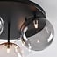 5-lichts plafondlamp Lumose - smoke, amber en transparant glas
