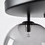 5-lichts plafondlamp Lumose - smoke, amber en transparant glas