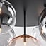 5-lichts plafondlamp Lumose - smoke, amber en transparant glas