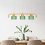 Lampe suspendue 3-lumières avec bois vert - Rosie