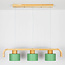 Lampe suspendue 3-lumières avec bois vert - Rosie