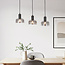 3-lichts hanglamp Pilka - smoke glas met spiegeleffect
