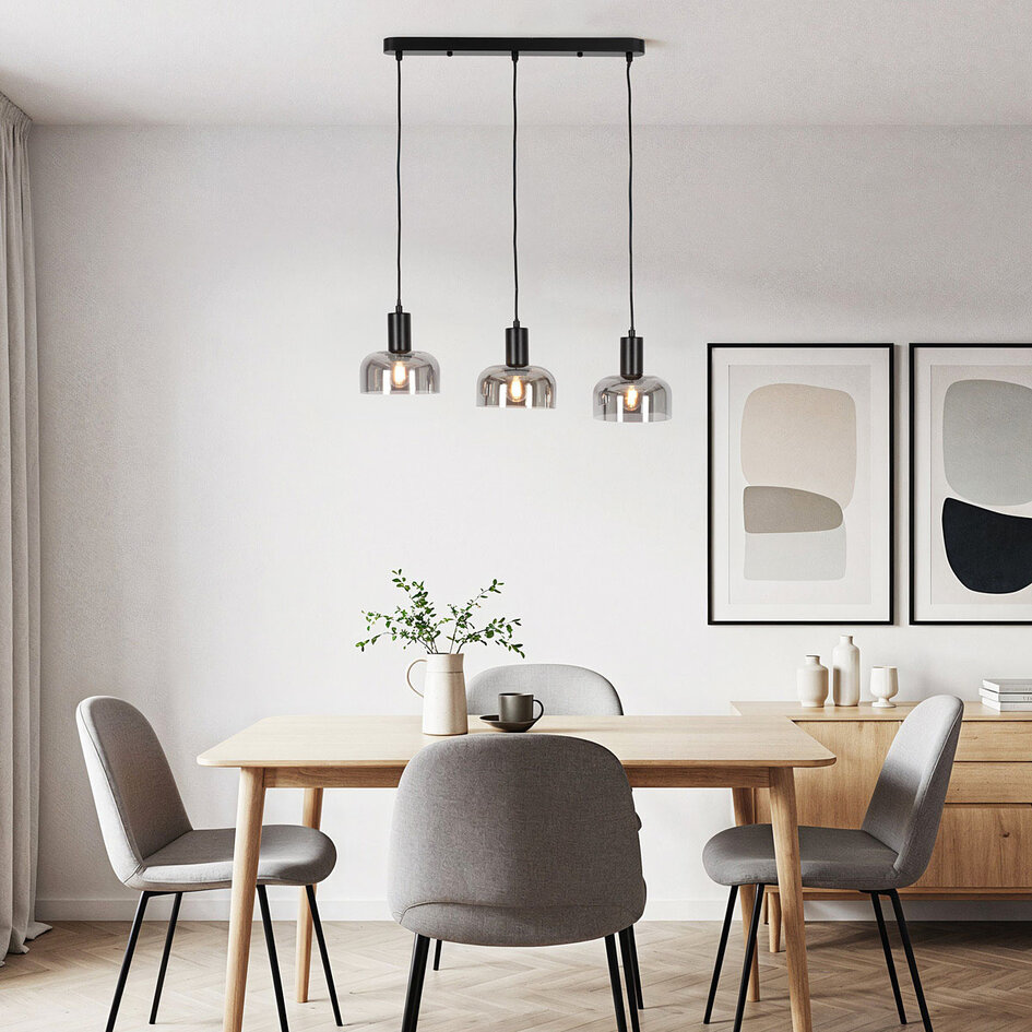 Moderne hanglamp zwart, 3-lichts - Pilka