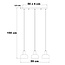 3-lichts hanglamp Pilka - smoke glas met spiegeleffect