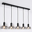 Lampe suspendue en verre fumé et effet miroir, 5 lumières - Cinza