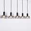 Suspension Cinza 5 lumières en verre fumé à effet miroir
