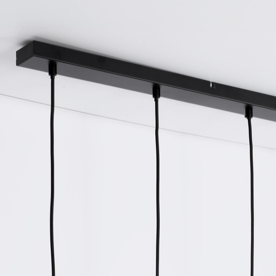 Lampe suspendue en verre fumé et effet miroir, 5 lumières - Cinza