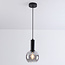Lampe suspendue Inara avec verre fumé, 1 lumière - noir