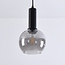 Lampe suspendue Inara avec verre fumé, 1 lumière - noir