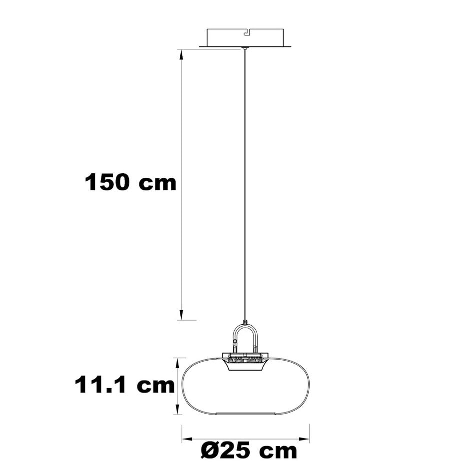 Suspension à globe en verre transparent Aylin - intensité variable à 3 niveaux