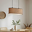 Lampe suspendue moderne à 2 lumières Esmora noir avec abat-jour ovale en tissu