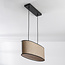 Lampe suspendue moderne à 2 lumières Esmora noir avec abat-jour ovale en tissu