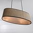 Lampe suspendue moderne à 2 lumières Esmora noir avec abat-jour ovale en tissu