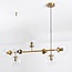 Design hanglamp Hepta goud met transparante glazen bollen