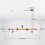 7-lichts design hanglamp Hepta - transparant glas en goud