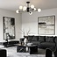 Design plafondlamp mat zwart met marmerlook bollen, 8-lichts - Idaho