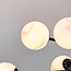 Design plafondlamp mat zwart met marmerlook bollen, 8-lichts - Idaho