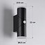 Applique murale extérieure cylindrique Tess avec détecteur - noire