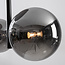 3-lichts zwarte plafondlamp Elora met smoke glas
