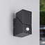 Applique murale extérieure orientable Mila avec détecteur - noire avec LED intégrée