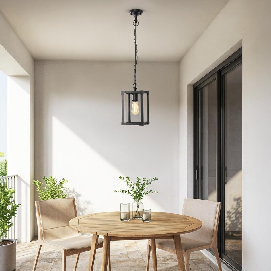 Lampe suspendue industrielle d'extérieur Joya - noir