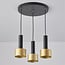 Suspension moderne Chantal 3 lumières, noir mat et doré