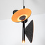 Suspension moderne à 3 lumières Jinte - noire et orange