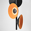 Suspension moderne à 3 lumières Jinte - noire et orange