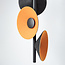 Suspension moderne à 3 lumières Jinte - noire et orange