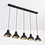 Suspension industrielle moderne 5 branches noire - Odin