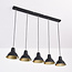 Suspension moderne Odin 5 lumières en noir
