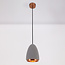 Moderne hanglamp Feis met beton en koperen rand