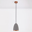 Moderne hanglamp Feis met beton en koperen rand