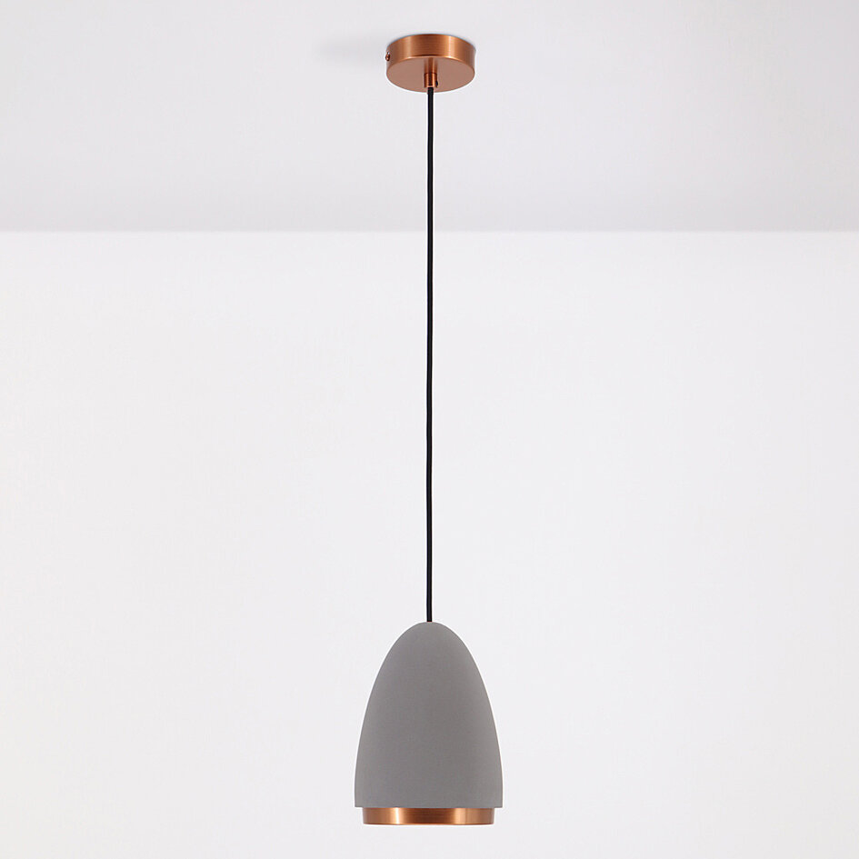 Moderne hanglamp met koperen details - Feis