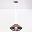 Suspension moderne Aiva - abat-jour semi-ouvert brun café