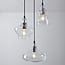 Suspension Trinidad 3 lumières en verre transparent - noir