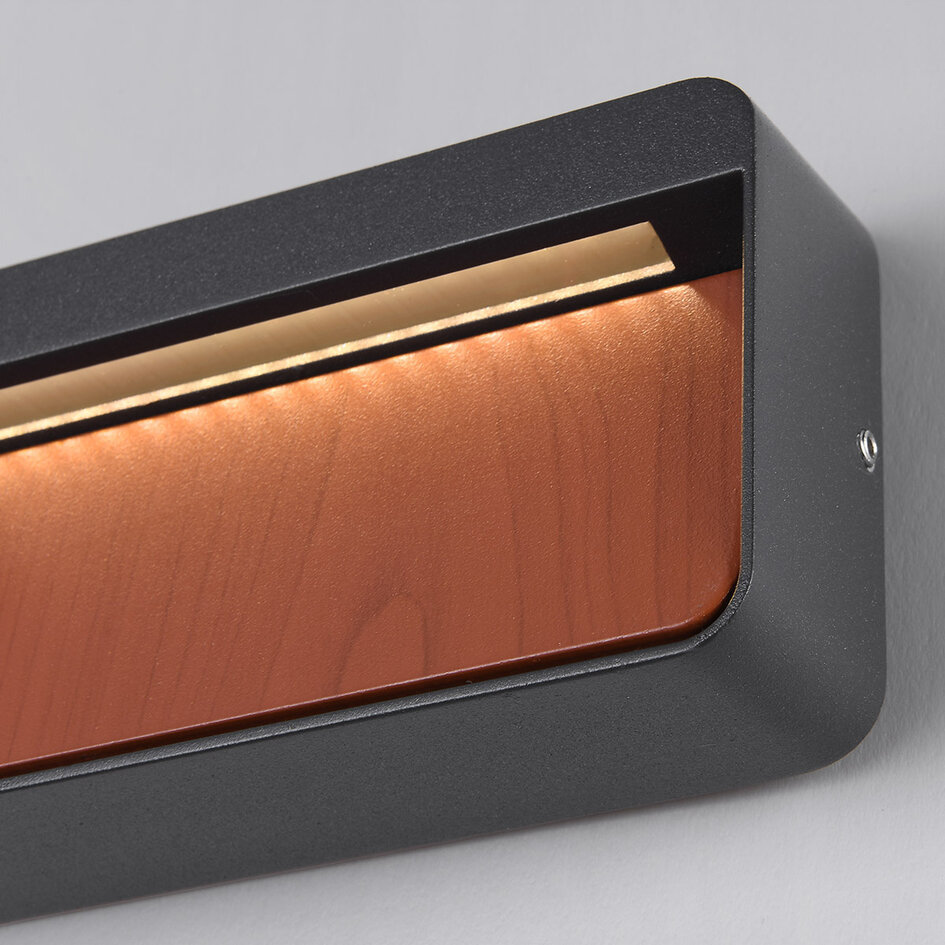 Buiten wandlamp Primo - hout en antraciet