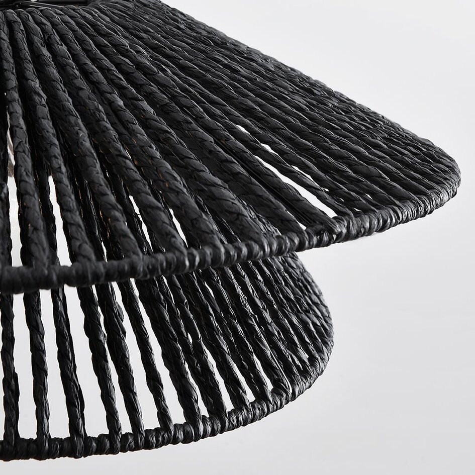 Suspension Osaka en corde tressée à la main - noir