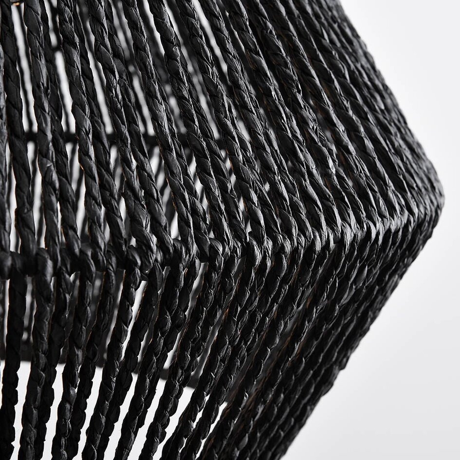 Lampe suspendue en corde tressée Nara - noir