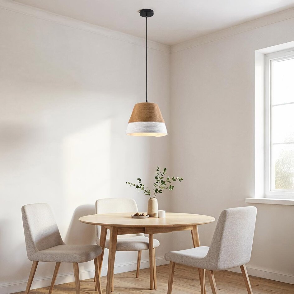 Hanglamp Hikari met katoenen kap