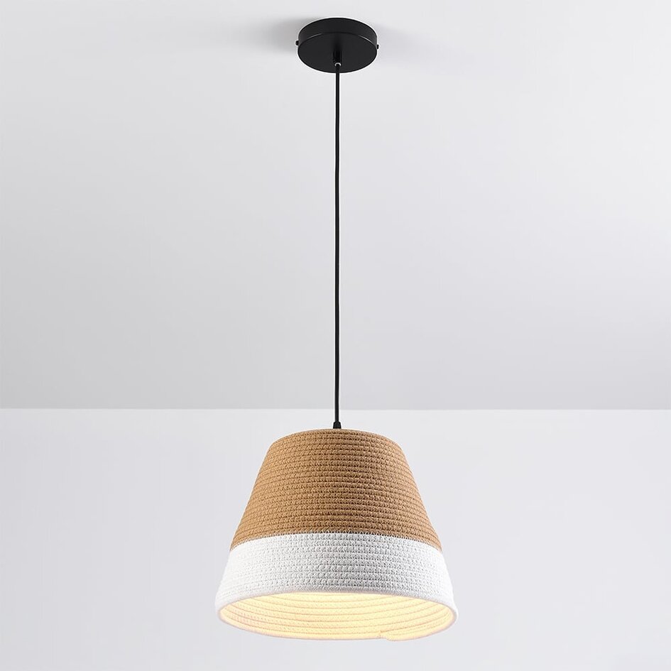 Suspension Hikari avec abat-jour en coton - brun neutre