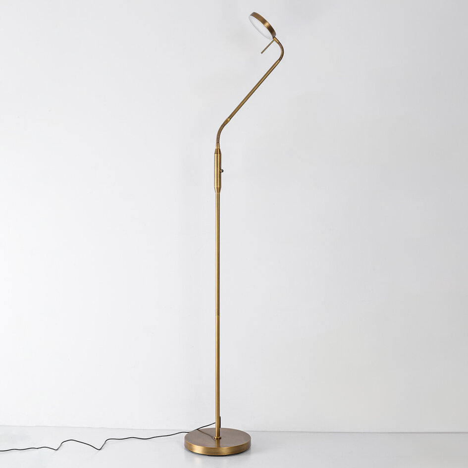 Vloerlamp Lumina brons met geïntegreerde LEDs en aanpasbare kleurtemperatuur