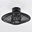 Zwarte plafondlamp Woven van gevlochten touw