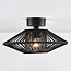 Zwarte plafondlamp Woven van gevlochten touw